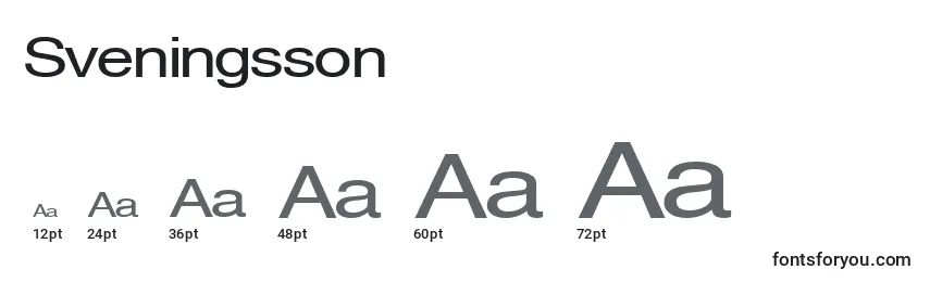 Размеры шрифта Sveningsson
