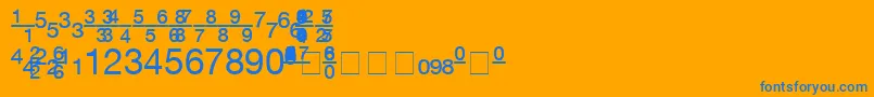 Шрифт ContextFractionsSsiFractions – синие шрифты на оранжевом фоне