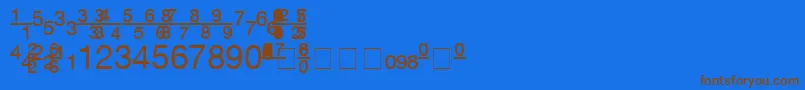 Czcionka ContextFractionsSsiFractions – brązowe czcionki na niebieskim tle