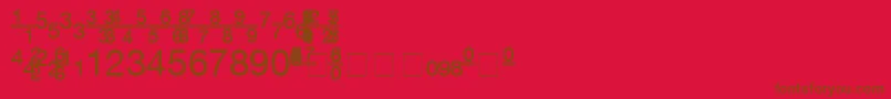 Czcionka ContextFractionsSsiFractions – brązowe czcionki na czerwonym tle