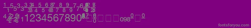 フォントContextFractionsSsiFractions – 紫の背景に灰色の文字