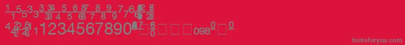 ContextFractionsSsiFractions-fontti – harmaat kirjasimet punaisella taustalla