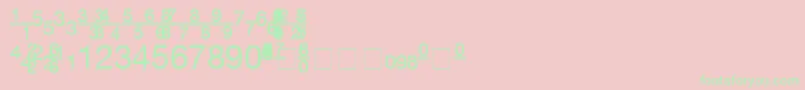 Шрифт ContextFractionsSsiFractions – зелёные шрифты на розовом фоне