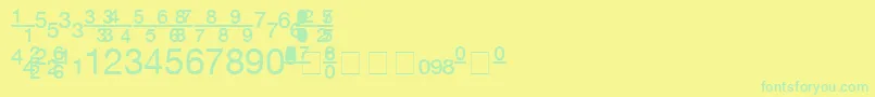 ContextFractionsSsiFractions-fontti – vihreät fontit keltaisella taustalla