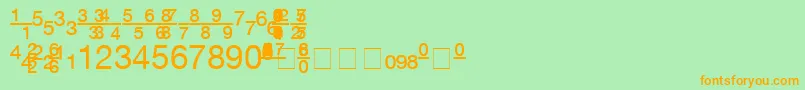 Шрифт ContextFractionsSsiFractions – оранжевые шрифты на зелёном фоне