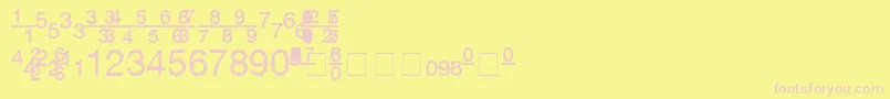 Czcionka ContextFractionsSsiFractions – różowe czcionki na żółtym tle