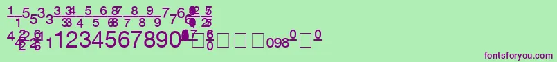 Fonte ContextFractionsSsiFractions – fontes roxas em um fundo verde