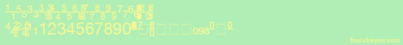 Шрифт ContextFractionsSsiFractions – жёлтые шрифты на зелёном фоне