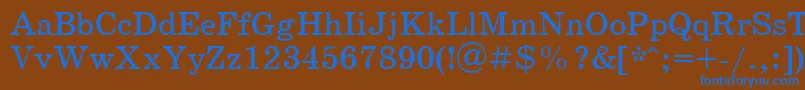 SchoolbookcttRegular Font – Blue Fonts on Brown Background