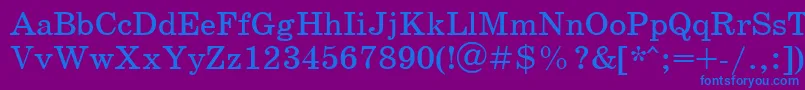 フォントSchoolbookcttRegular – 紫色の背景に青い文字