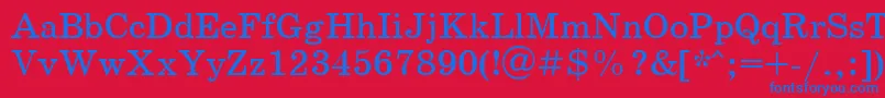 フォントSchoolbookcttRegular – 赤い背景に青い文字