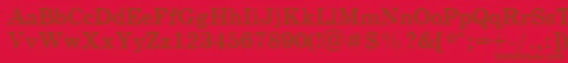 フォントSchoolbookcttRegular – 赤い背景に茶色の文字
