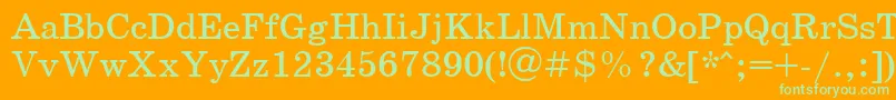 SchoolbookcttRegular Font – Green Fonts on Orange Background