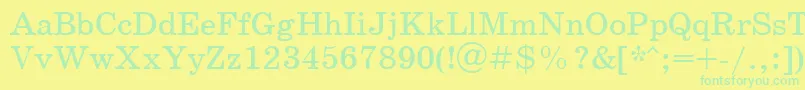 フォントSchoolbookcttRegular – 黄色い背景に緑の文字