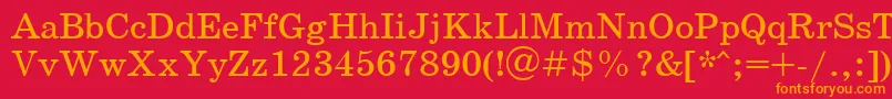 Шрифт SchoolbookcttRegular – оранжевые шрифты на красном фоне