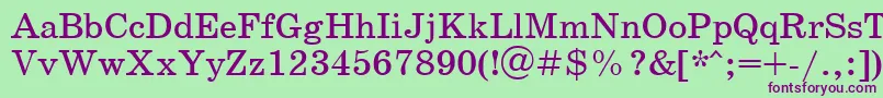 SchoolbookcttRegular Font – Purple Fonts on Green Background