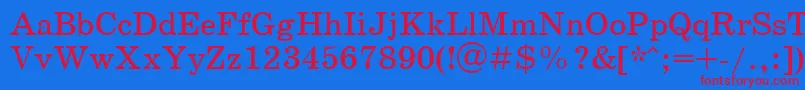 SchoolbookcttRegular Font – Red Fonts on Blue Background