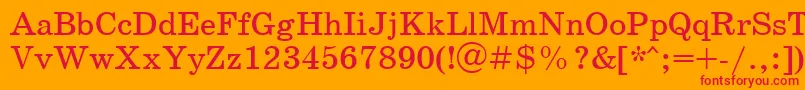 SchoolbookcttRegular Font – Red Fonts on Orange Background