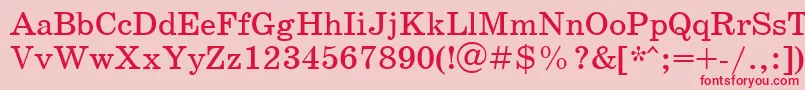 SchoolbookcttRegular Font – Red Fonts on Pink Background