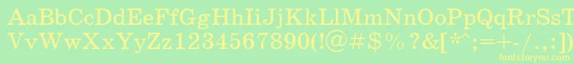 SchoolbookcttRegular Font – Yellow Fonts on Green Background