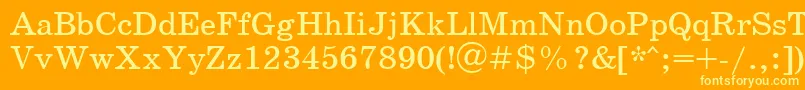 SchoolbookcttRegular Font – Yellow Fonts on Orange Background