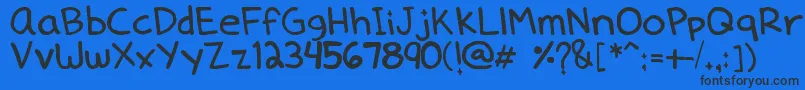 Dennedelica Font – Black Fonts on Blue Background