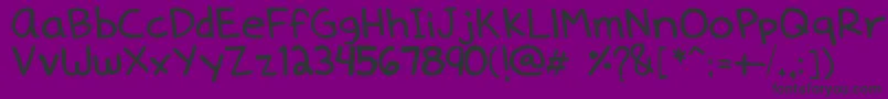 Dennedelica-Schriftart – Schwarze Schriften auf violettem Hintergrund