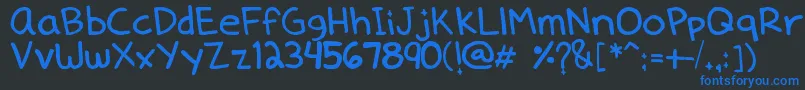Dennedelica Font – Blue Fonts on Black Background