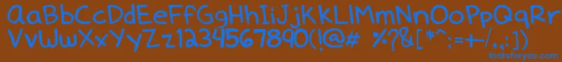Dennedelica Font – Blue Fonts on Brown Background