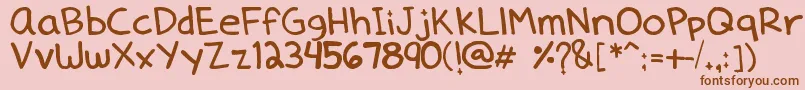 Dennedelica Font – Brown Fonts on Pink Background