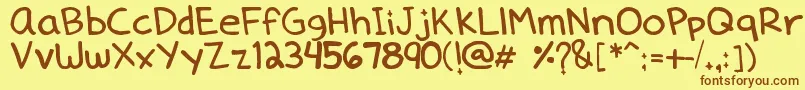 Dennedelica Font – Brown Fonts on Yellow Background