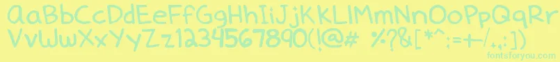 Dennedelica Font – Green Fonts on Yellow Background