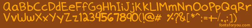 Dennedelica Font – Orange Fonts on Brown Background