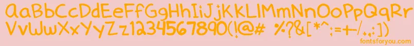 Dennedelica Font – Orange Fonts on Pink Background
