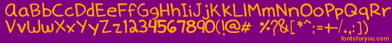 Dennedelica-fontti – oranssit fontit violetilla taustalla