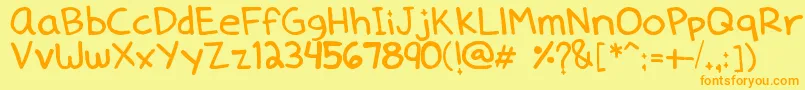 Dennedelica Font – Orange Fonts on Yellow Background