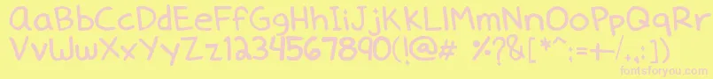 Dennedelica Font – Pink Fonts on Yellow Background