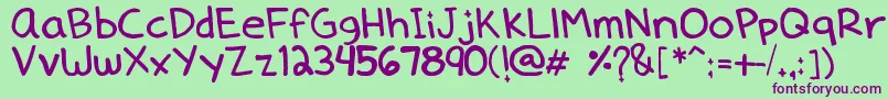 Dennedelica Font – Purple Fonts on Green Background