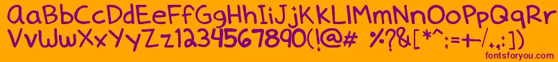 Dennedelica Font – Purple Fonts on Orange Background