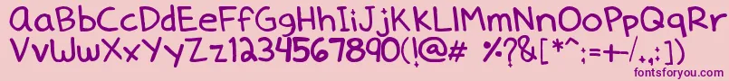 Dennedelica Font – Purple Fonts on Pink Background