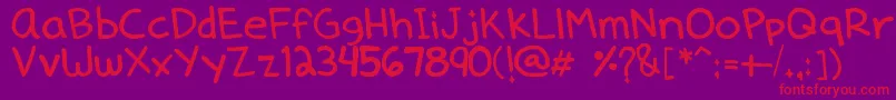 Dennedelica Font – Red Fonts on Purple Background