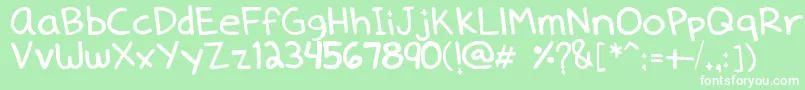 Dennedelica Font – White Fonts on Green Background
