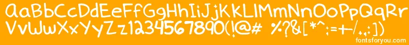 Dennedelica Font – White Fonts on Orange Background
