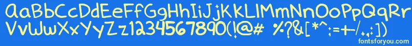 Dennedelica Font – Yellow Fonts on Blue Background