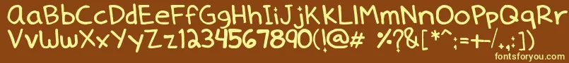 Dennedelica Font – Yellow Fonts on Brown Background