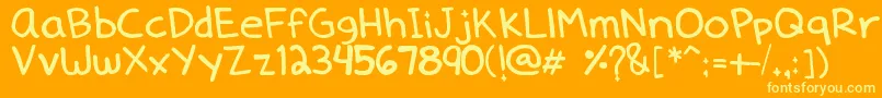 Dennedelica Font – Yellow Fonts on Orange Background