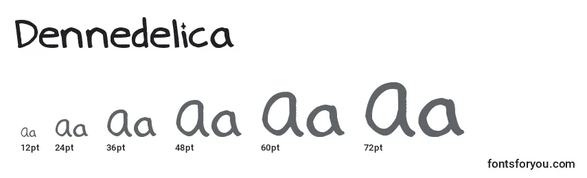 Размеры шрифта Dennedelica