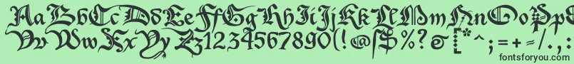 フォントXenippa – 緑の背景に黒い文字