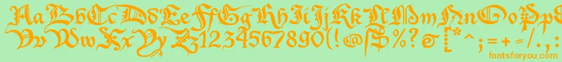 Xenippa Font – Orange Fonts on Green Background