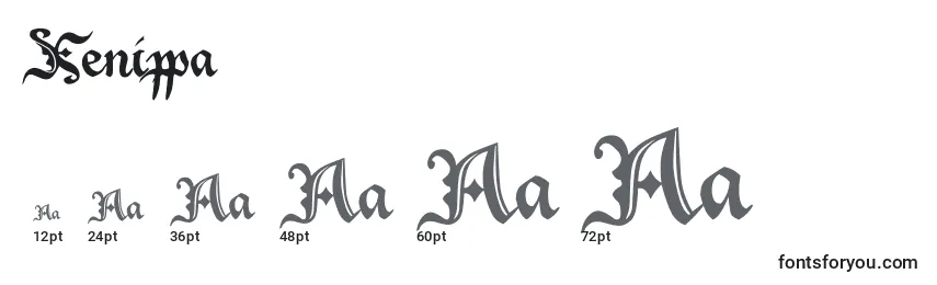 Xenippa Font Sizes